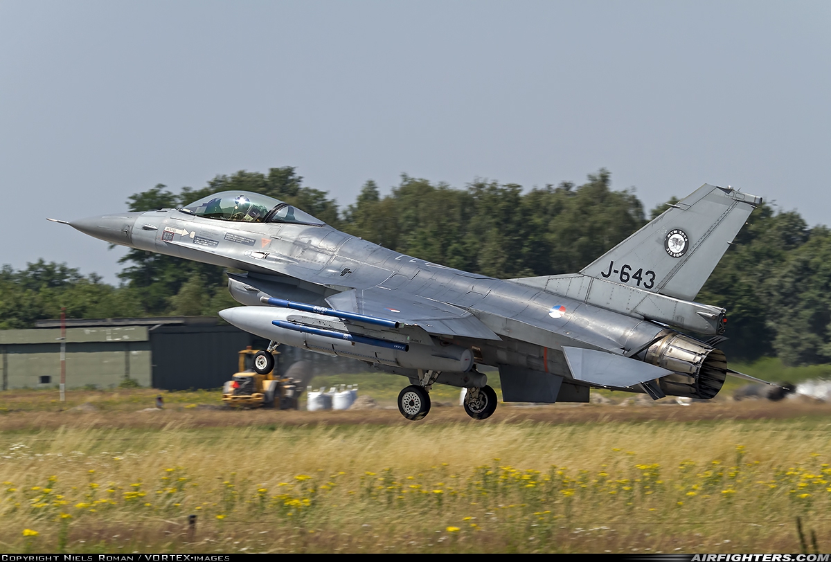 Netherlands - Air Force General Dynamics F-16AM Fighting Falcon J-643 at Uden - Volkel (UDE / EHVK), Netherlands