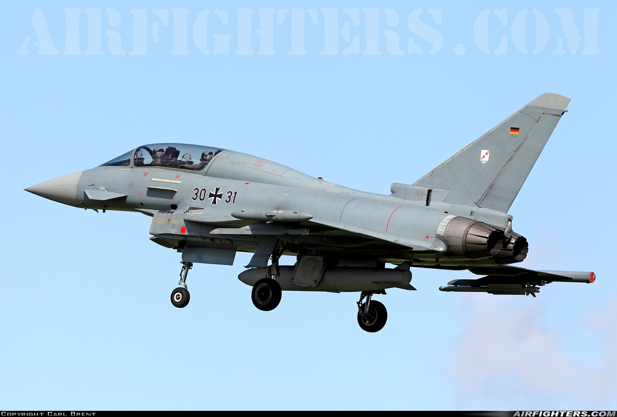 Germany - Air Force Eurofighter EF-2000 Typhoon T 30+31 at Norvenich (ETNN), Germany