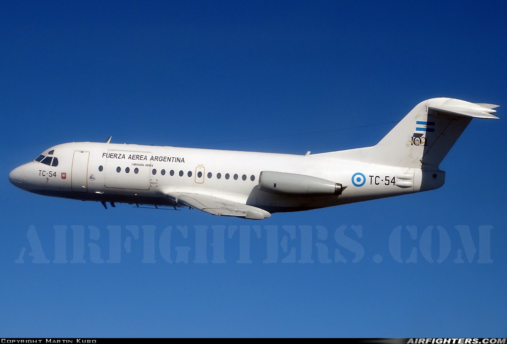 Argentina - Air Force Fokker F-28-1000C Fellowship TC-54 at In Flight, Argentina