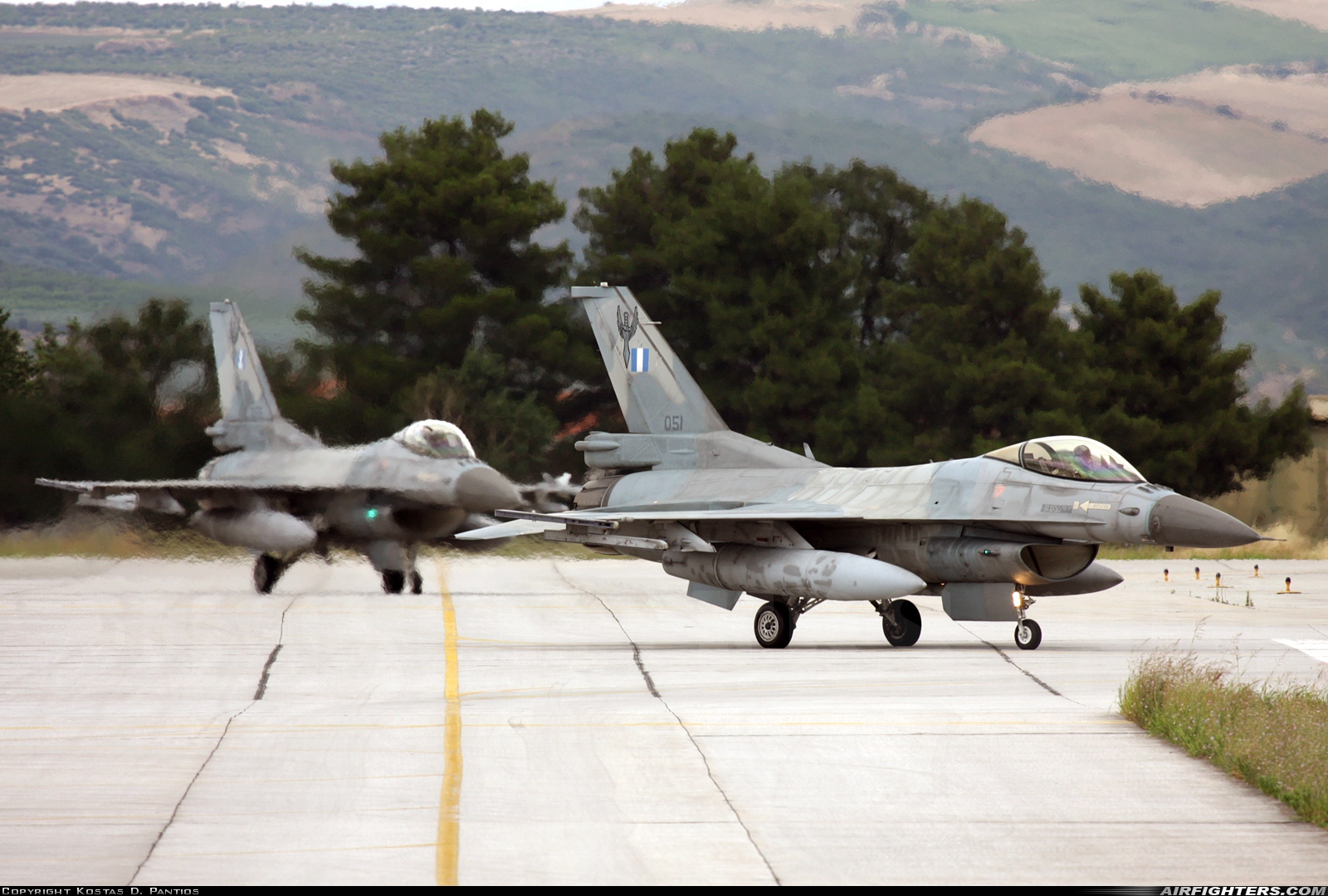 Greece - Air Force General Dynamics F-16C Fighting Falcon 051 at Nea Anghialos (VOL / LGBL), Greece