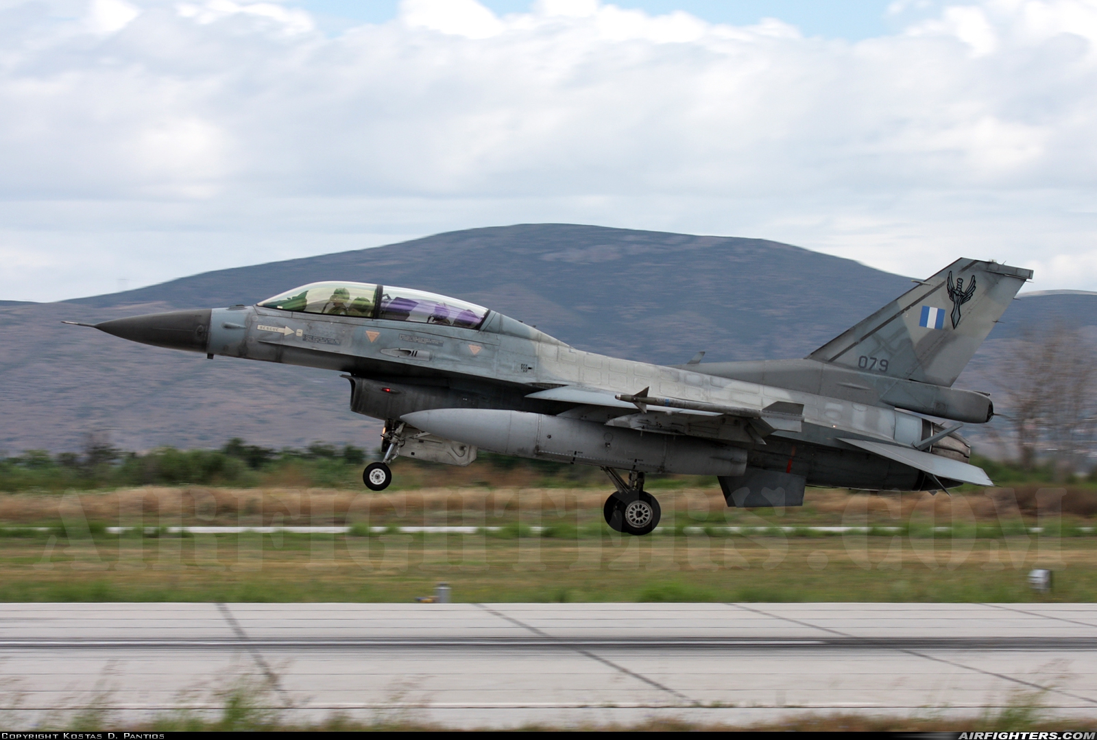 Greece - Air Force General Dynamics F-16D Fighting Falcon 079 at Nea Anghialos (VOL / LGBL), Greece