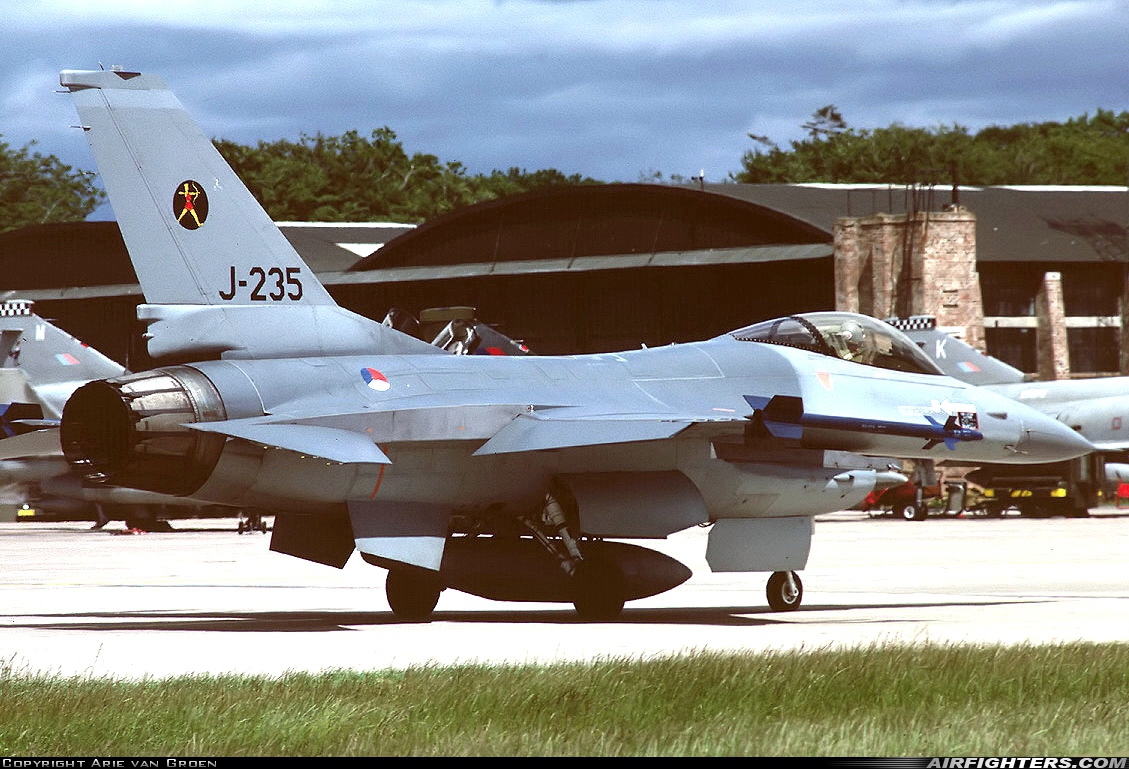 Netherlands - Air Force General Dynamics F-16A Fighting Falcon J-235 at Leuchars (St. Andrews) (ADX / EGQL), UK