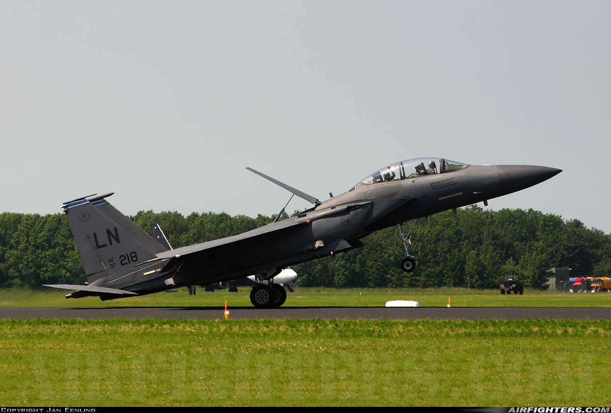 USA - Air Force McDonnell Douglas F-15E Strike Eagle 97-0218 at Leeuwarden (LWR / EHLW), Netherlands