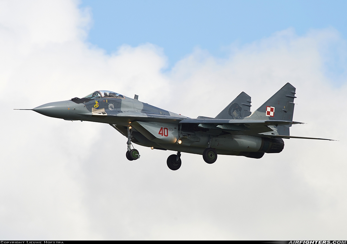 Poland - Air Force Mikoyan-Gurevich MiG-29A (9.12A) 40 at Leeuwarden (LWR / EHLW), Netherlands