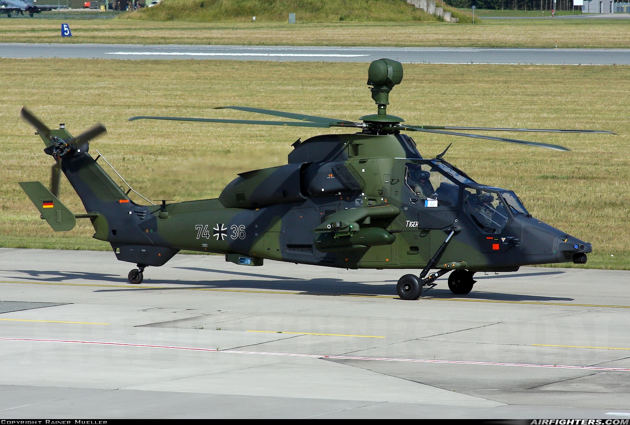 Germany - Air Force Eurocopter EC-665 Tiger UHT 74+36 at Rostock - Laage (RLG / ETNL), Germany