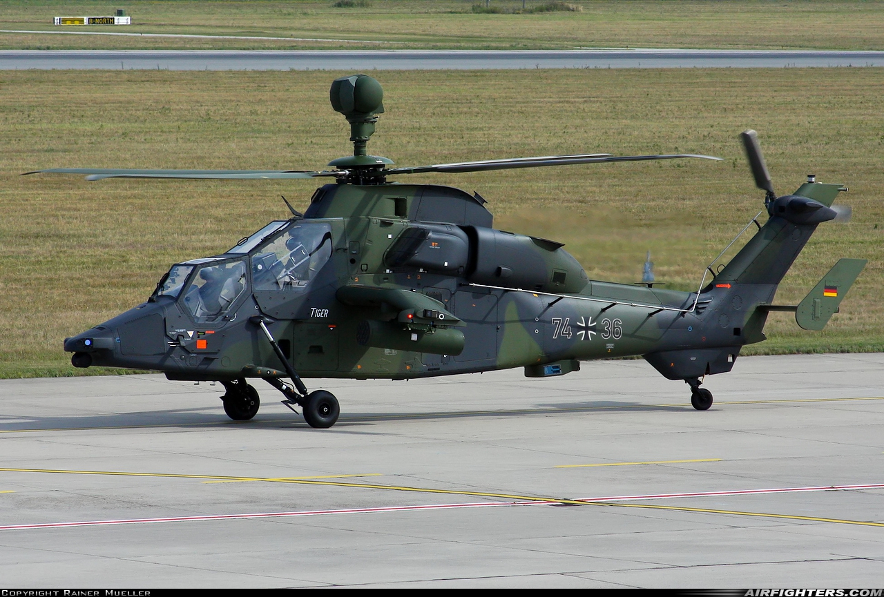 Germany - Air Force Eurocopter EC-665 Tiger UHT 74+36 at Rostock - Laage (RLG / ETNL), Germany