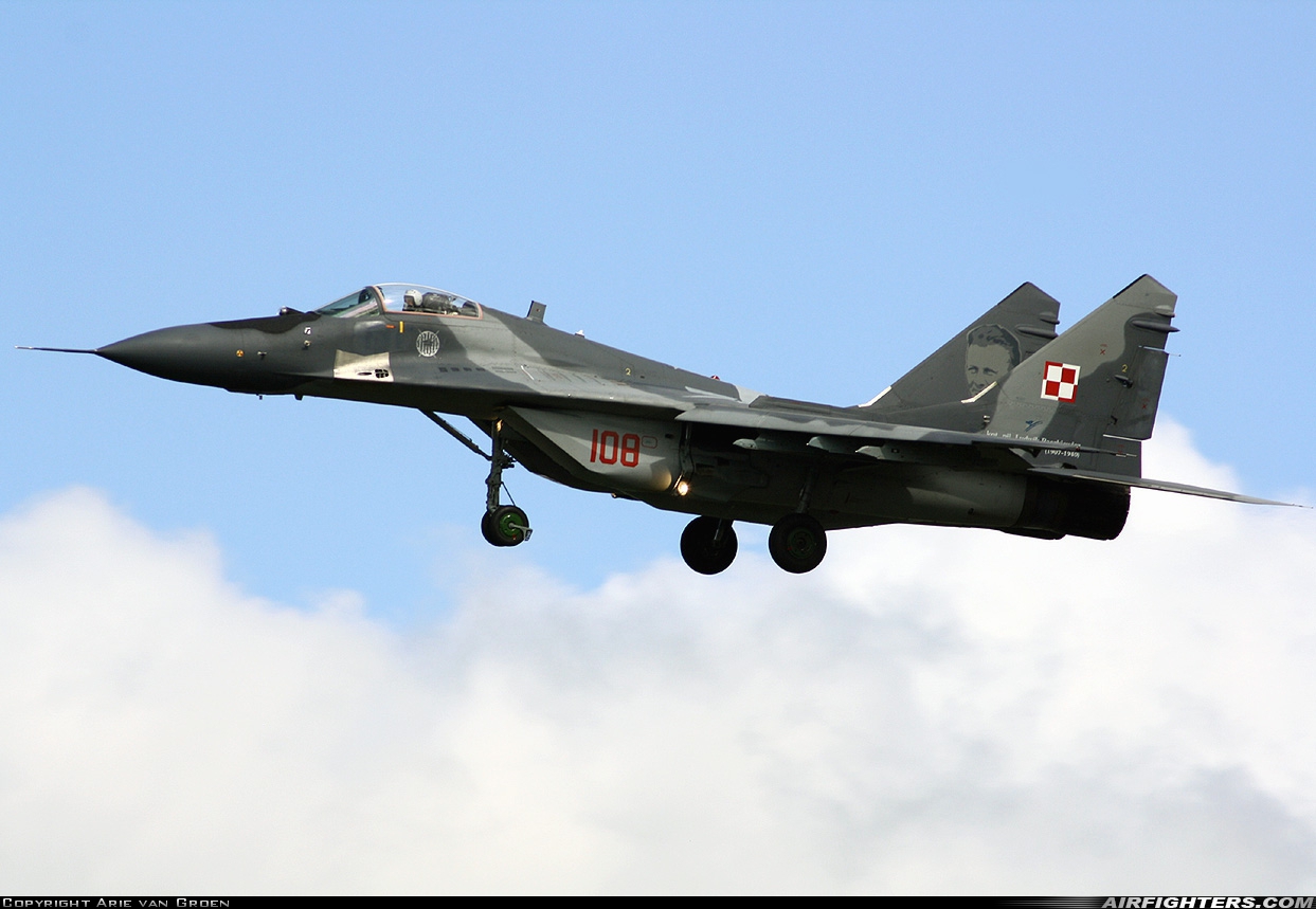 Poland - Air Force Mikoyan-Gurevich MiG-29A (9.12A) 108 at Leeuwarden (LWR / EHLW), Netherlands
