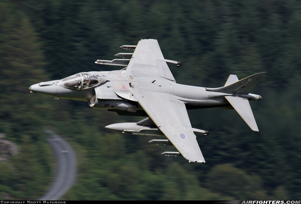 UK - Air Force British Aerospace Harrier GR.7 ZD329 at Off-Airport - Machynlleth Loop Area, UK
