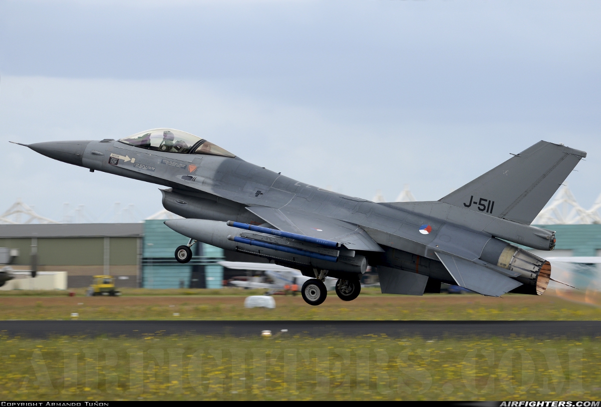 Netherlands - Air Force General Dynamics F-16AM Fighting Falcon J-511 at Breda - Gilze-Rijen (GLZ / EHGR), Netherlands