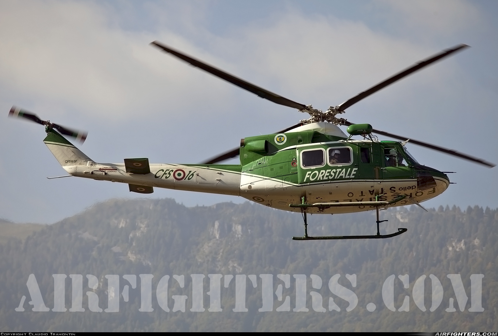 Italy - Corpo Forestale dello Stato Agusta-Bell AB-412EP Grifone CFS16SP at Off-Airport - Lago di Santa Croce, Italy