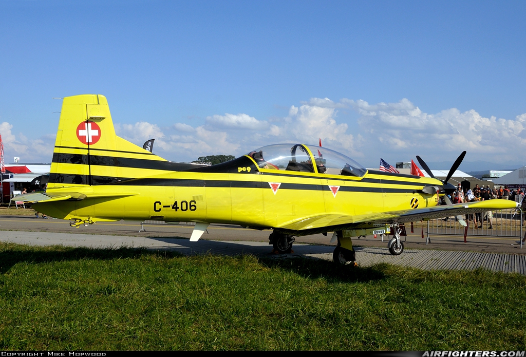 Switzerland - Air Force Pilatus PC-9A C-406 at Payerne (LSMP), Switzerland