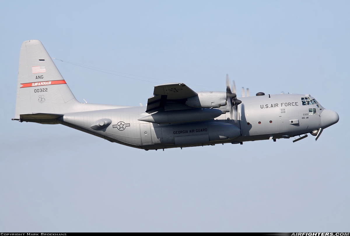 USA - Air Force Lockheed C-130H Hercules (L-382) 80-0322 at Eindhoven (- Welschap) (EIN / EHEH), Netherlands