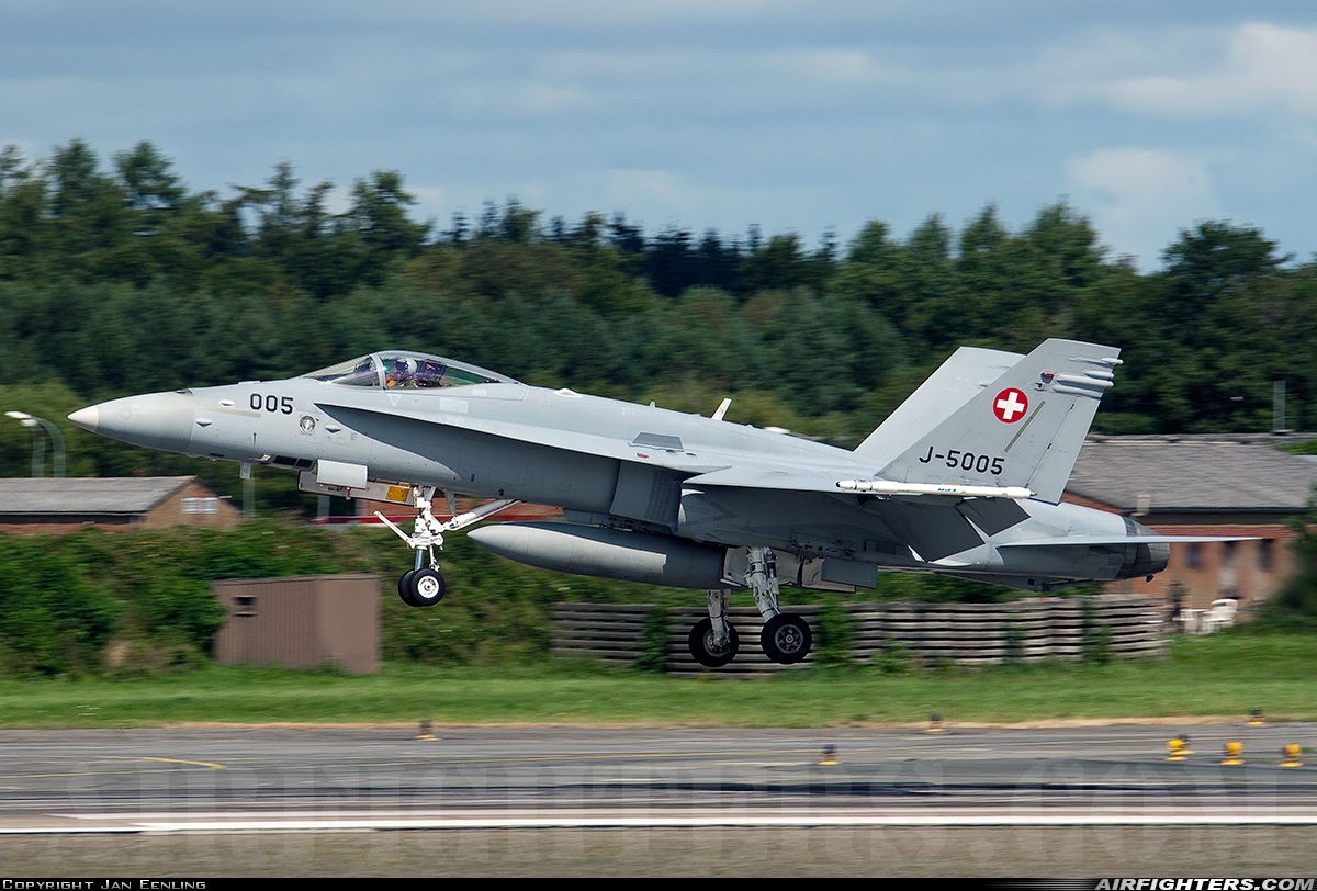 Switzerland - Air Force McDonnell Douglas F/A-18C Hornet J-5005 at Wittmundhafen (Wittmund) (ETNT), Germany