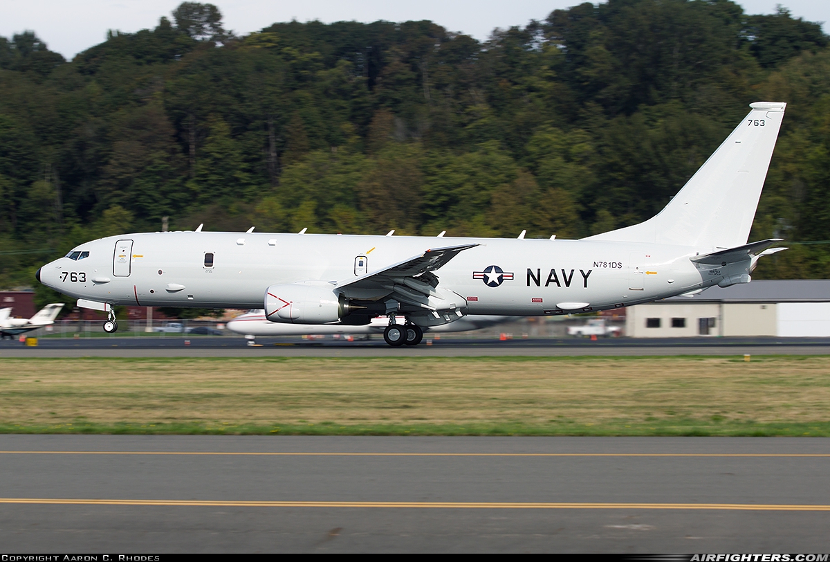 USA - Navy Boeing P-8A Poseidon (737-800ERX) 168763 at Seattle - Boeing Field / King County Int. (BFI / KBFI), USA