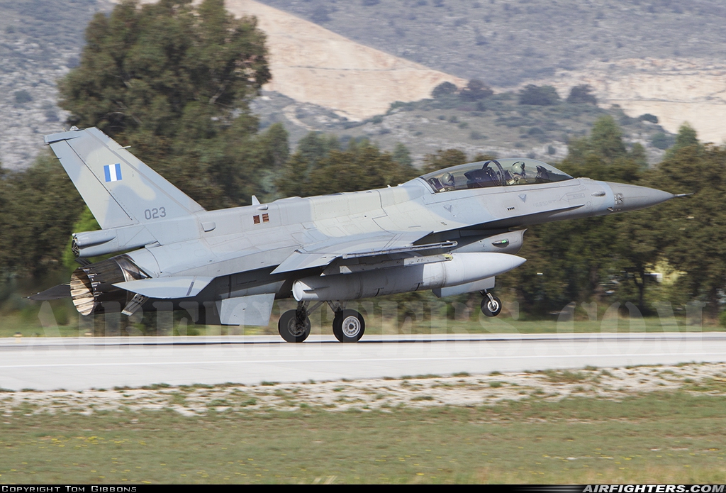 Greece - Air Force General Dynamics F-16D Fighting Falcon 023 at Araxos (GPA / LGRX), Greece