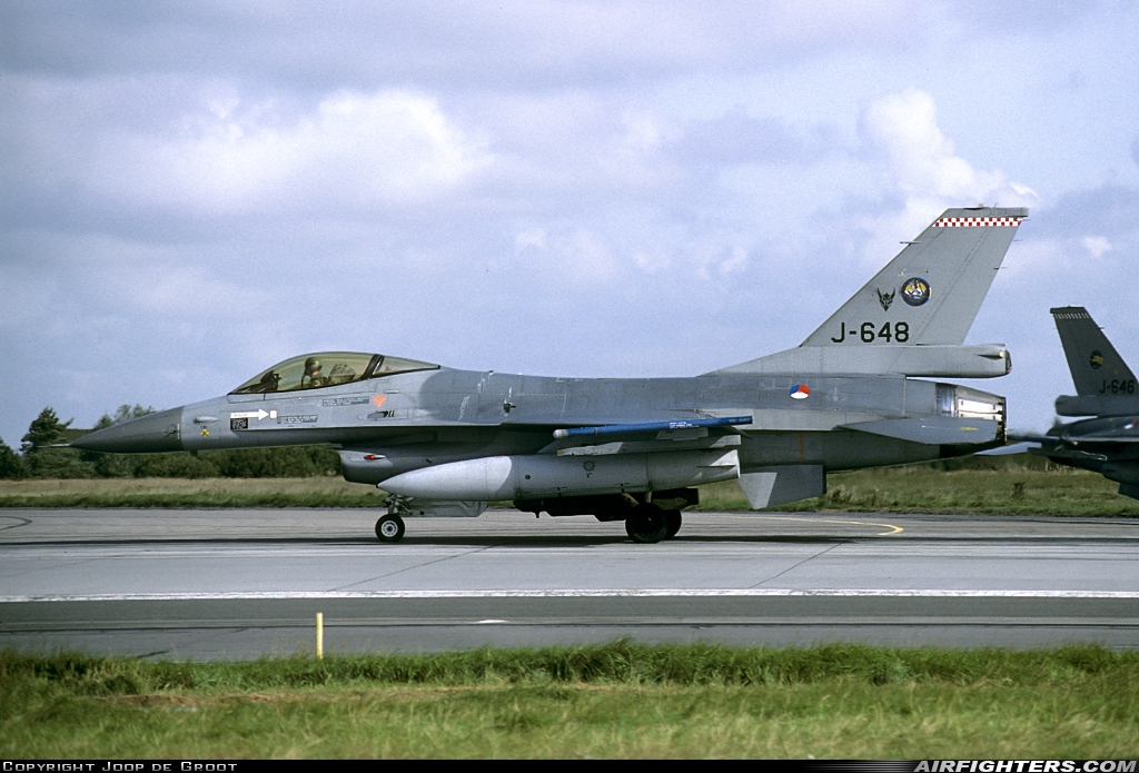 Netherlands - Air Force General Dynamics F-16A Fighting Falcon J-648 at Karup (KRP / EKKA), Denmark
