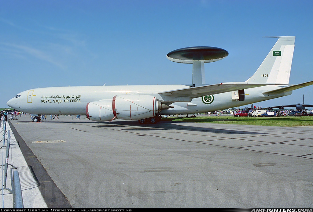 Saudi Arabia - Air Force Boeing E-3A Sentry (707-300) 1802 at Boscombe Down (EGDM), UK