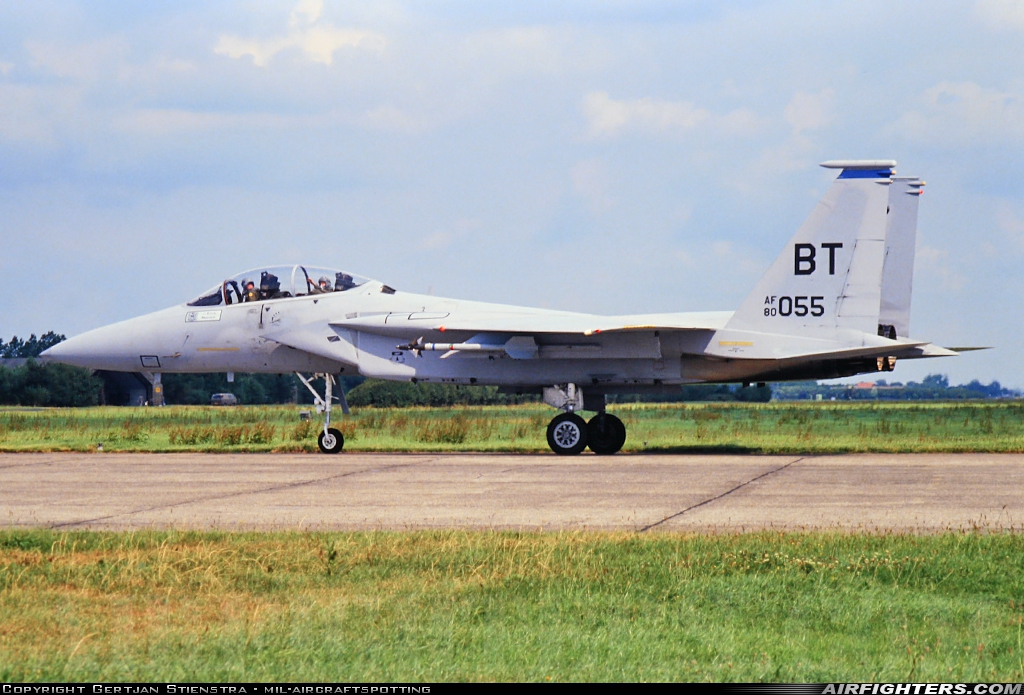 USA - Air Force McDonnell Douglas F-15D Eagle 80-0055 at Leeuwarden (LWR / EHLW), Netherlands