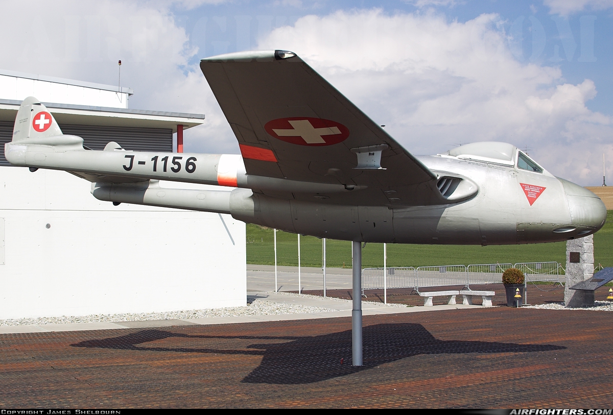 Switzerland - Air Force De Havilland DH-100 Vampire FB.6 J-1156 at Payerne (LSMP), Switzerland