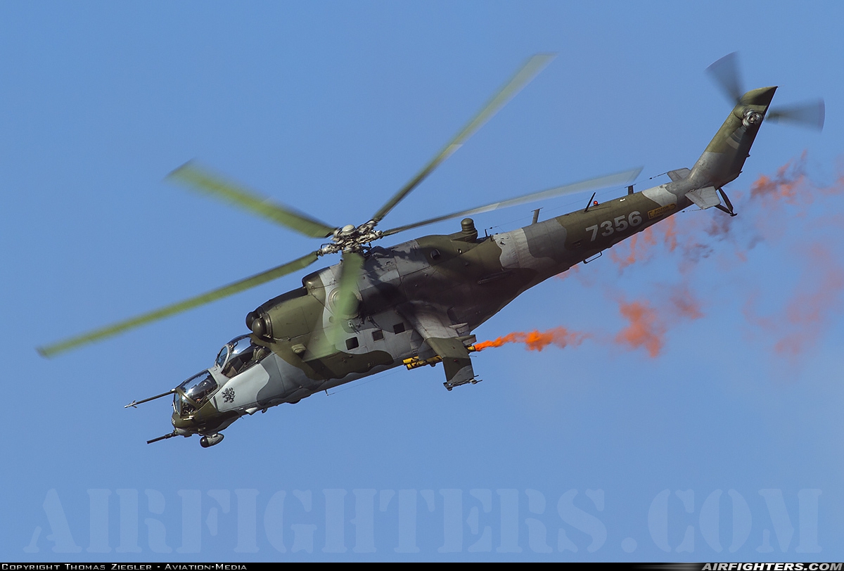 Czech Republic - Air Force Mil Mi-35 (Mi-24V) 7356 at Kleine Brogel (EBBL), Belgium