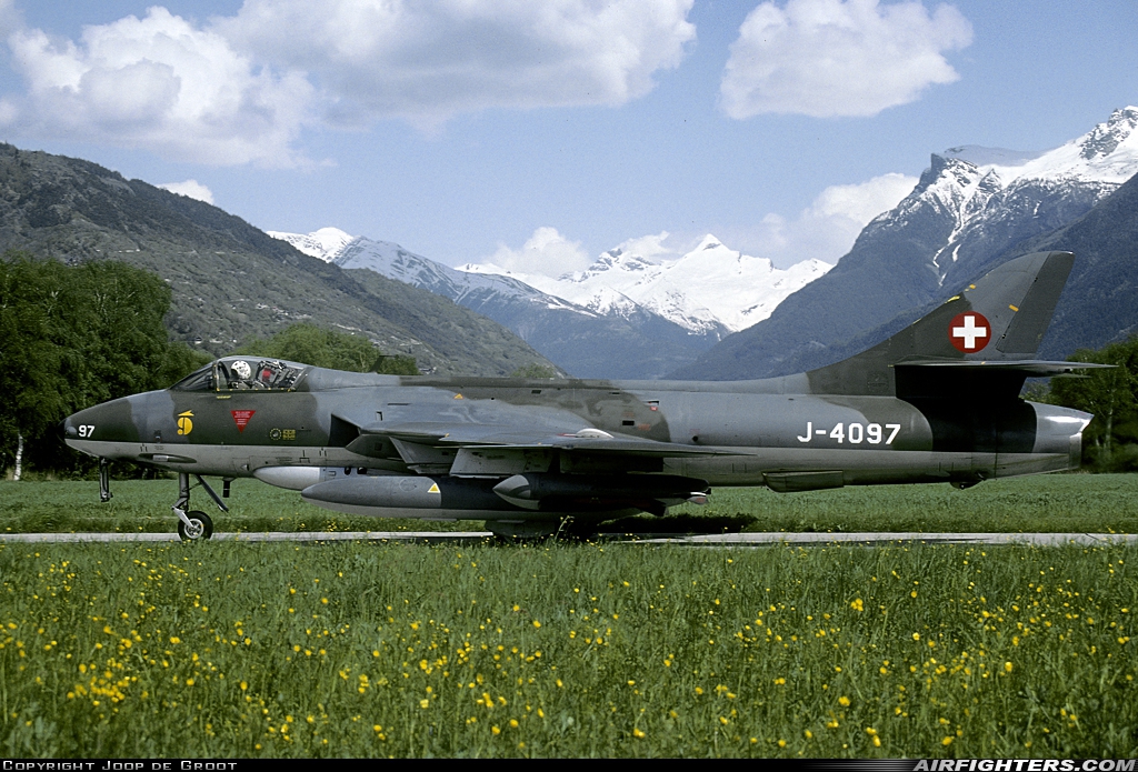 Switzerland - Air Force Hawker Hunter F58 J-4097 at Raron (LSTA), Switzerland
