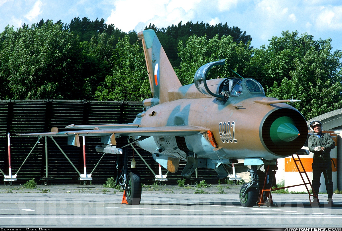 Czech Republic - Air Force Mikoyan-Gurevich MiG-21MF 9802 at Pardubice (PED / LKPD), Czech Republic