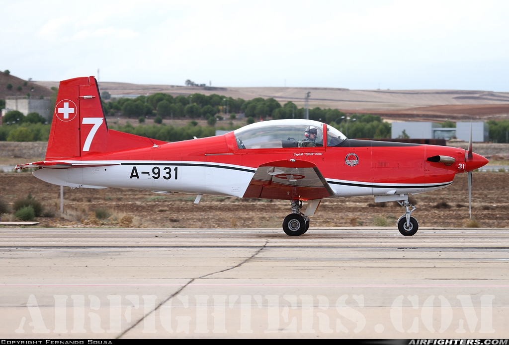 Switzerland - Air Force Pilatus NCPC-7 Turbo Trainer A-931 at Madrid - Torrejon (TOJ / LETO), Spain