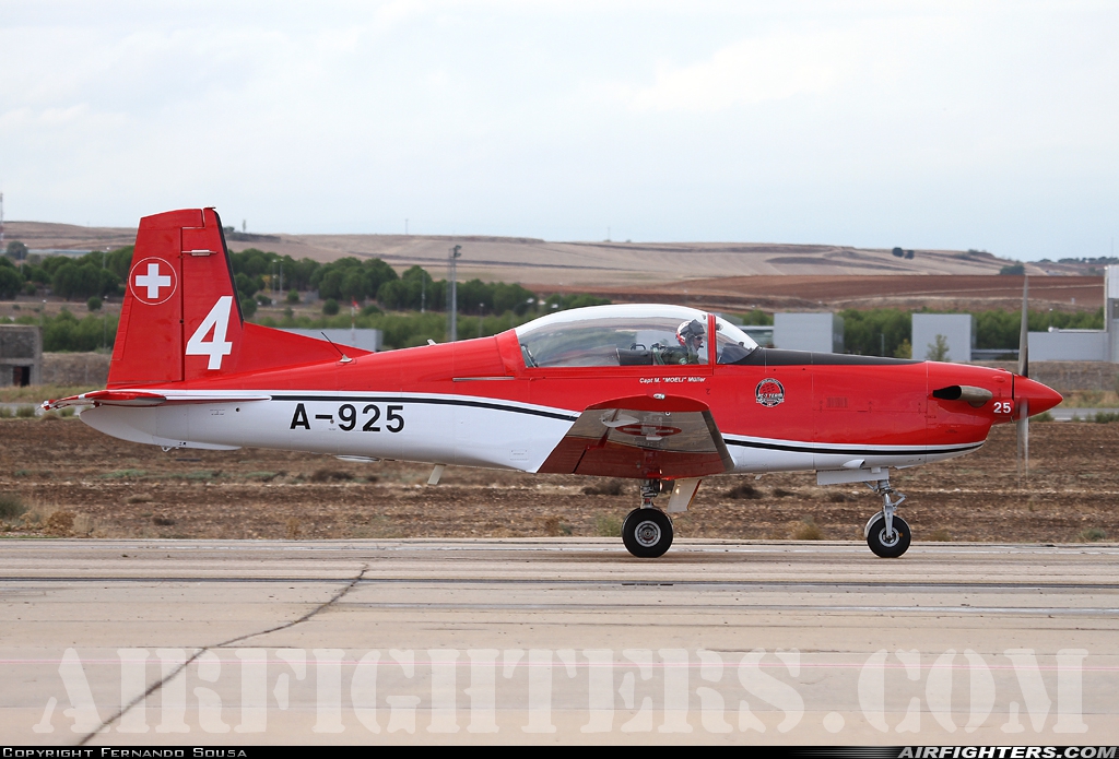 Switzerland - Air Force Pilatus NCPC-7 Turbo Trainer A-925 at Madrid - Torrejon (TOJ / LETO), Spain