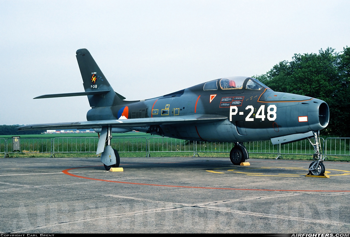 Netherlands - Air Force Republic F-84F Thunderstreak P-248 at Arnhem - Deelen (EHDL), Netherlands