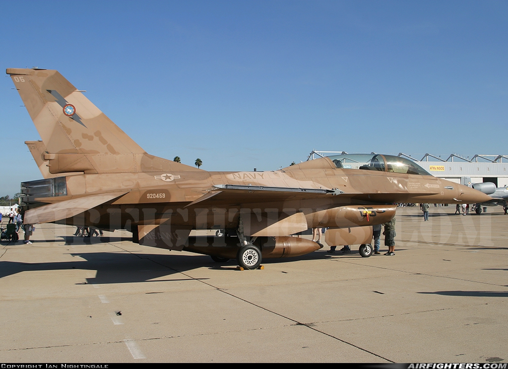 USA - Navy General Dynamics F-16B Fighting Falcon 920459 at San Diego - Miramar MCAS (NAS) / Mitscher Field (NKX / KNKX), USA