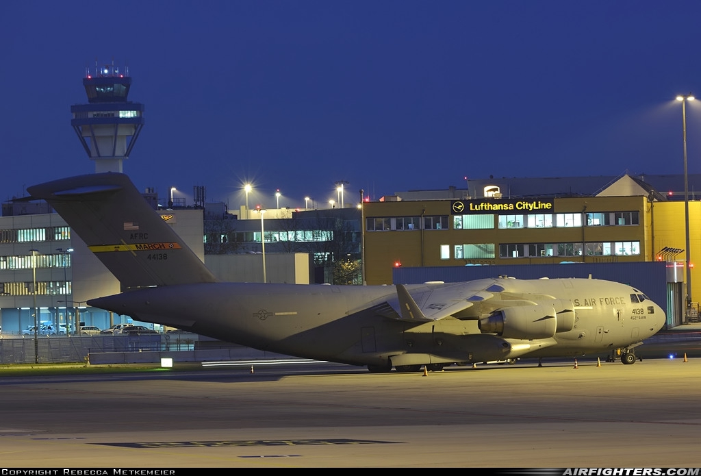 USA - Air Force Boeing C-17A Globemaster III 04-4138 at Cologne / Bonn (- Konrad Adenauer / Wahn) (CGN / EDDK), Germany