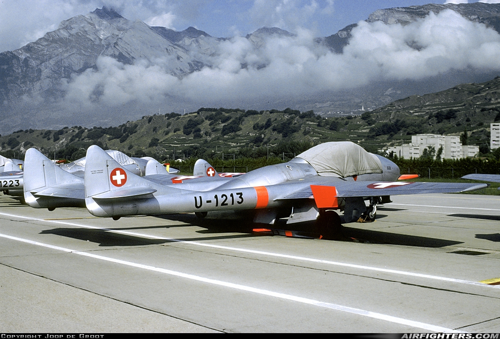 Switzerland - Air Force De Havilland DH-115 Vampire T.55 U-1213 at Sion (- Sitten) (SIR / LSGS / LSMS), Switzerland