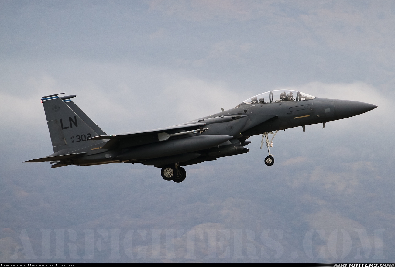 USA - Air Force McDonnell Douglas F-15E Strike Eagle 91-0302 at Aviano (- Pagliano e Gori) (AVB / LIPA), Italy