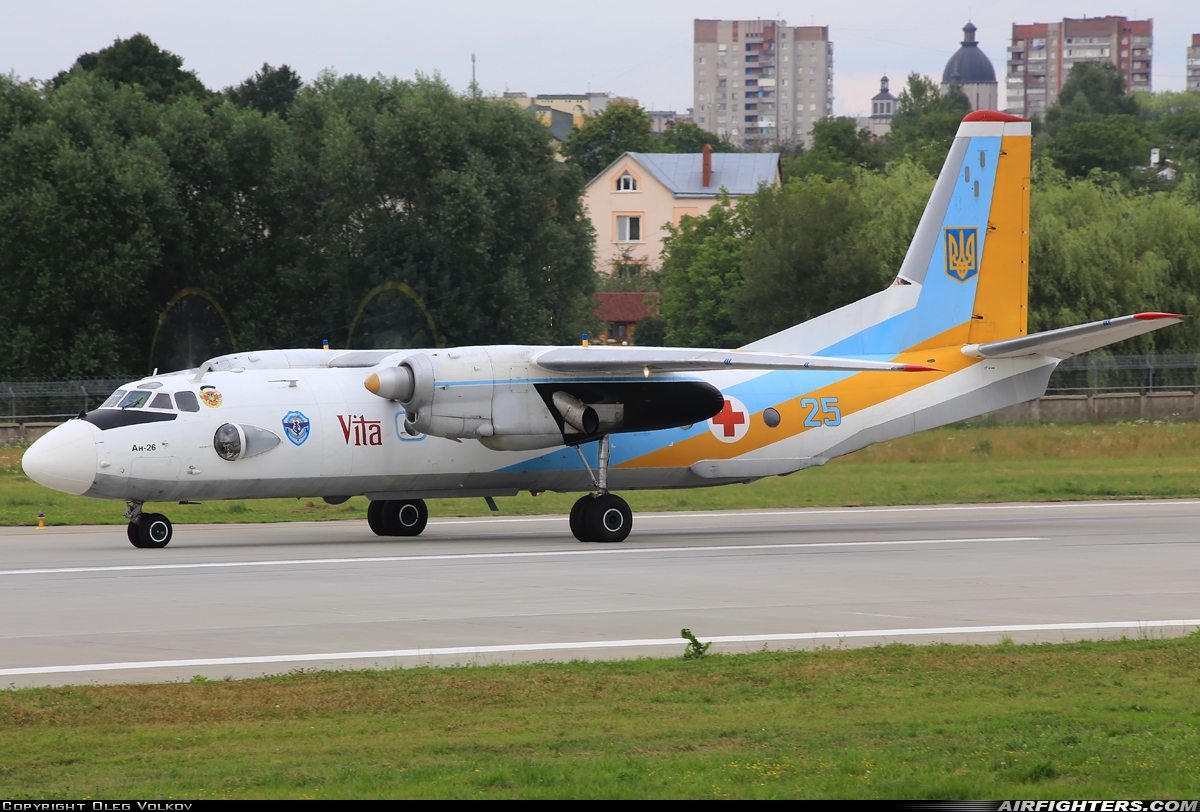 Ukraine - Air Force Antonov An-26 Vita 25 BLUE at Lviv - Danylo Halytskyi International (LWO / UKLL), Ukraine