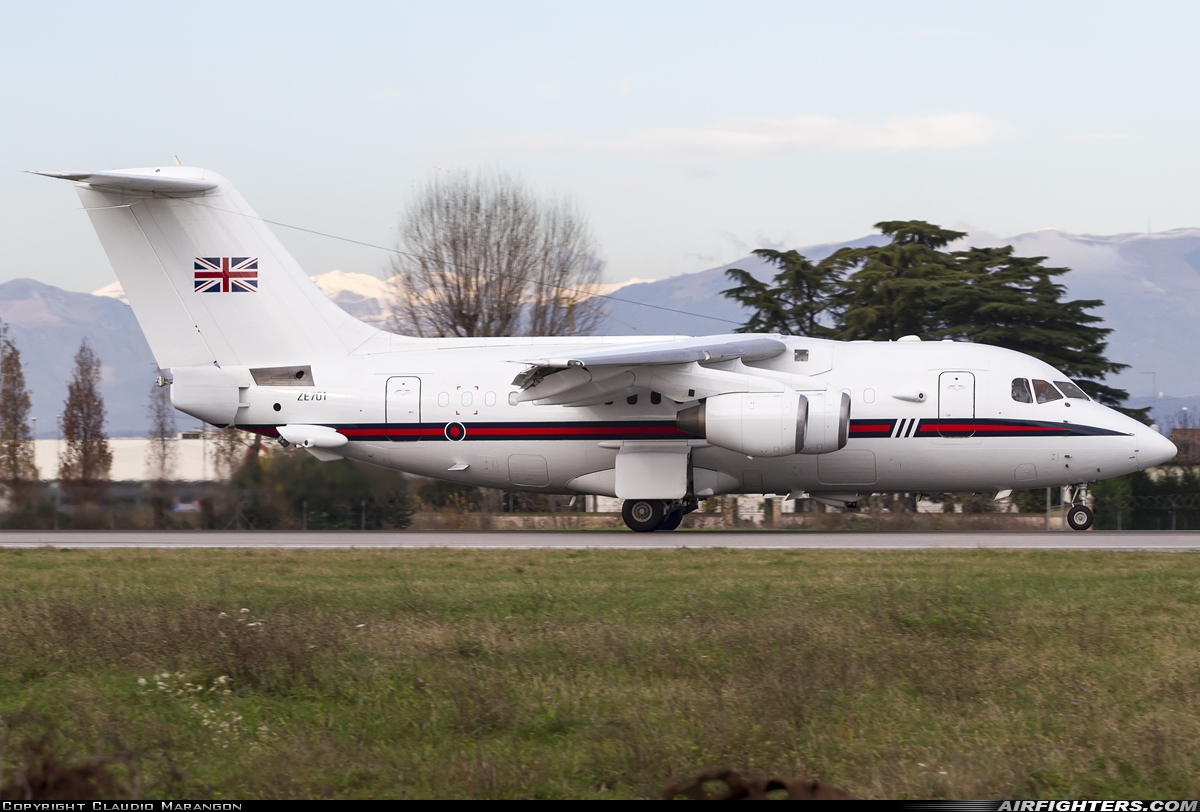 UK - Air Force British Aerospace BAe-146 CC2 (BAe-146-100 Statesman) ZE701 at Treviso-Sant'Angelo - (TSF / LIPH), Italy