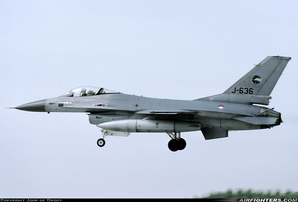 Netherlands - Air Force General Dynamics F-16A Fighting Falcon J-636 at Uden - Volkel (UDE / EHVK), Netherlands