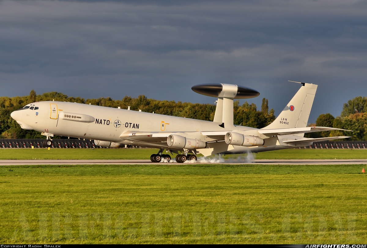 Luxembourg - NATO Boeing E-3A Sentry (707-300) LX-N90452 at Pardubice (PED / LKPD), Czech Republic