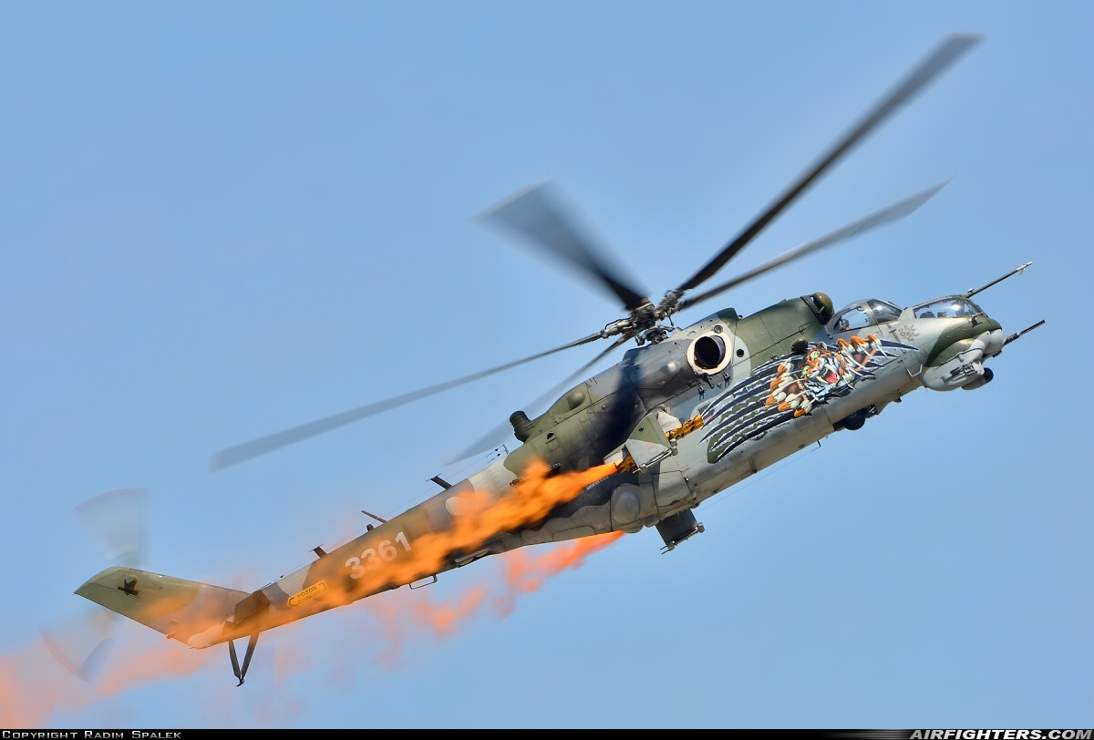 Czech Republic - Air Force Mil Mi-35 (Mi-24V) 3361 at Pardubice (PED / LKPD), Czech Republic
