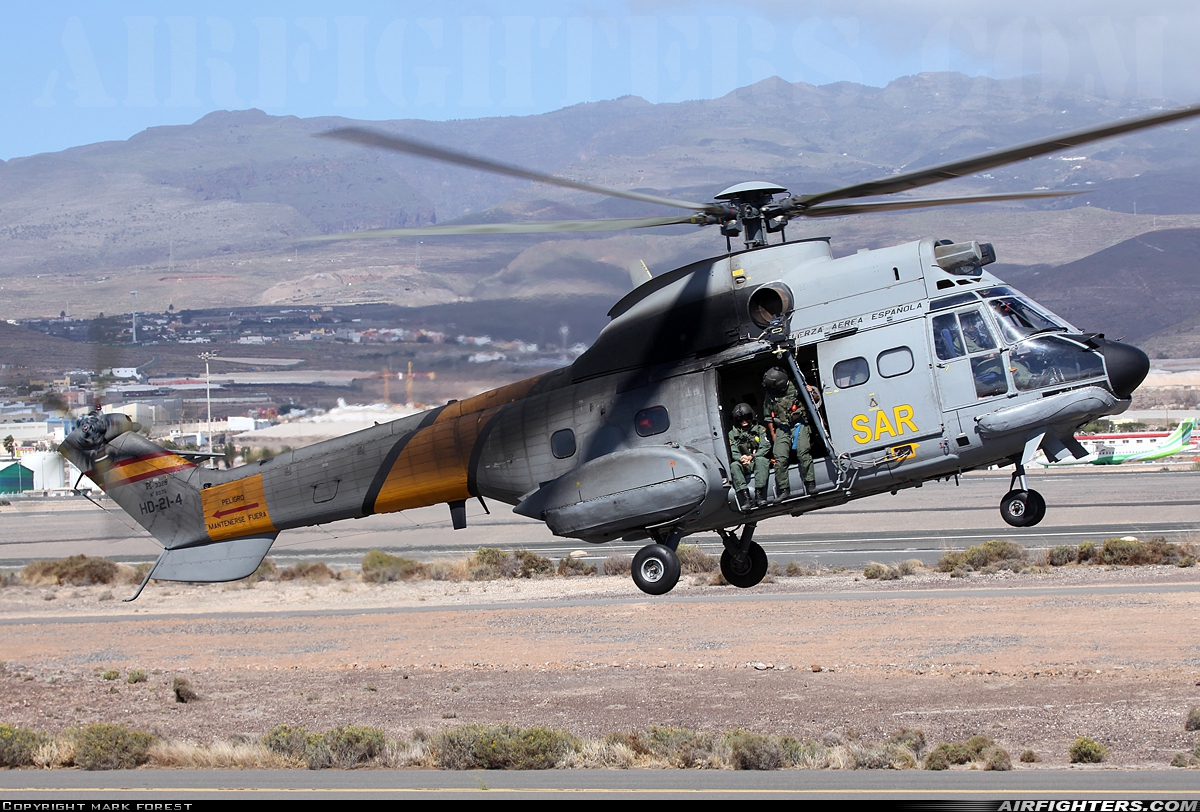 Spain - Air Force Aerospatiale AS-332B Super Puma HD.21-4 at Gran Canaria (- Las Palmas / Gando) (LPA / GCLP), Spain