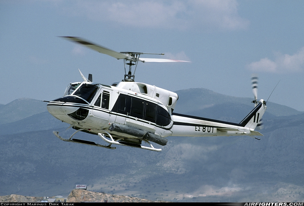 Greece - Army Bell 212 ES801 at Stefanovikion (LGSV), Greece