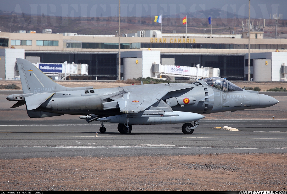 Spain - Navy McDonnell Douglas EAV-8B+ Harrier II VA.1B-26 at Gran Canaria (- Las Palmas / Gando) (LPA / GCLP), Spain