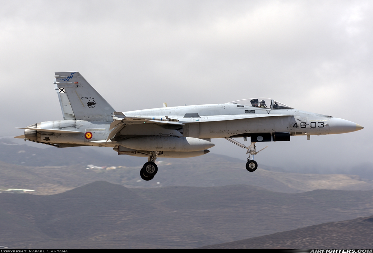 Spain - Air Force McDonnell Douglas F/A-18A+ Hornet C.15-75 at Gran Canaria (- Las Palmas / Gando) (LPA / GCLP), Spain