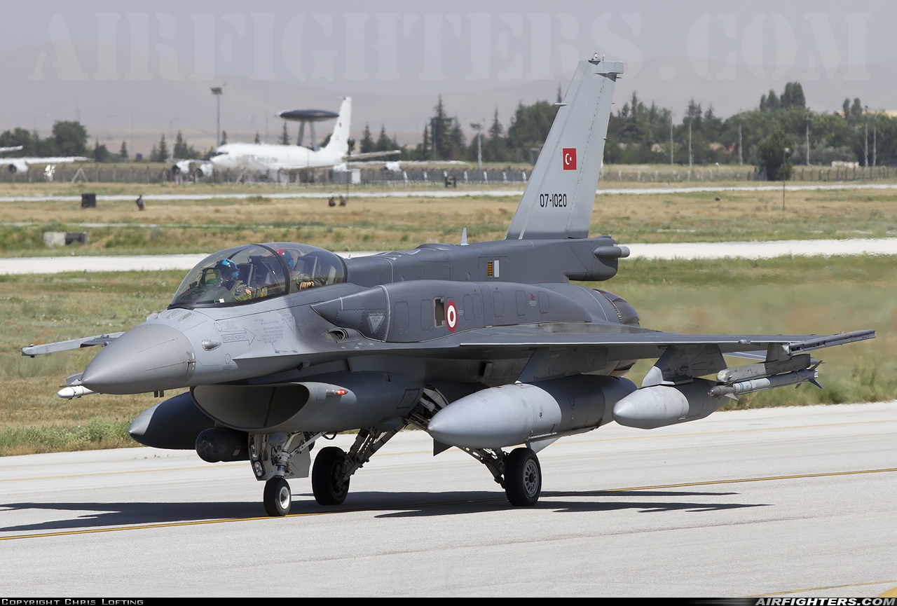 Türkiye - Air Force General Dynamics F-16D Fighting Falcon 07-1020 at Konya (KYA / LTAN), Türkiye