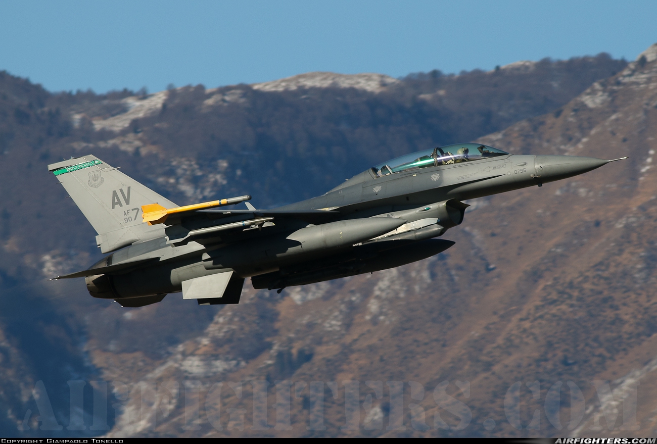 USA - Air Force General Dynamics F-16D Fighting Falcon 90-0795 at Aviano (- Pagliano e Gori) (AVB / LIPA), Italy