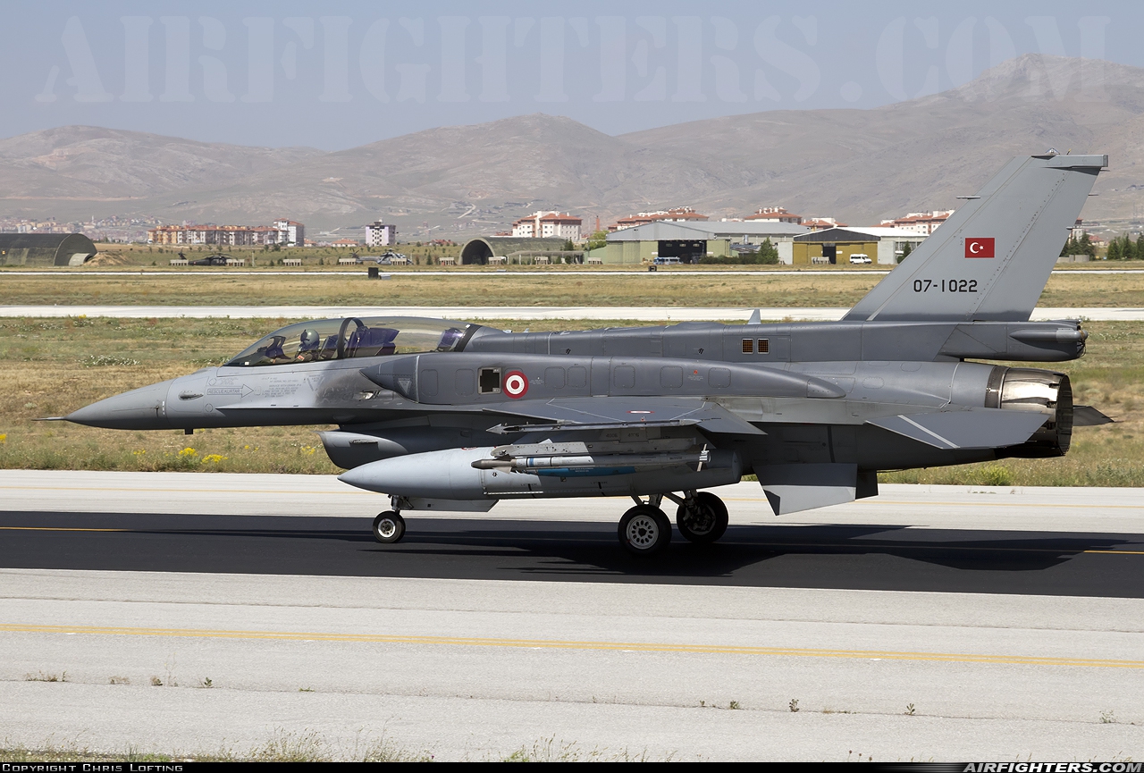 Türkiye - Air Force General Dynamics F-16D Fighting Falcon 07-1022 at Konya (KYA / LTAN), Türkiye