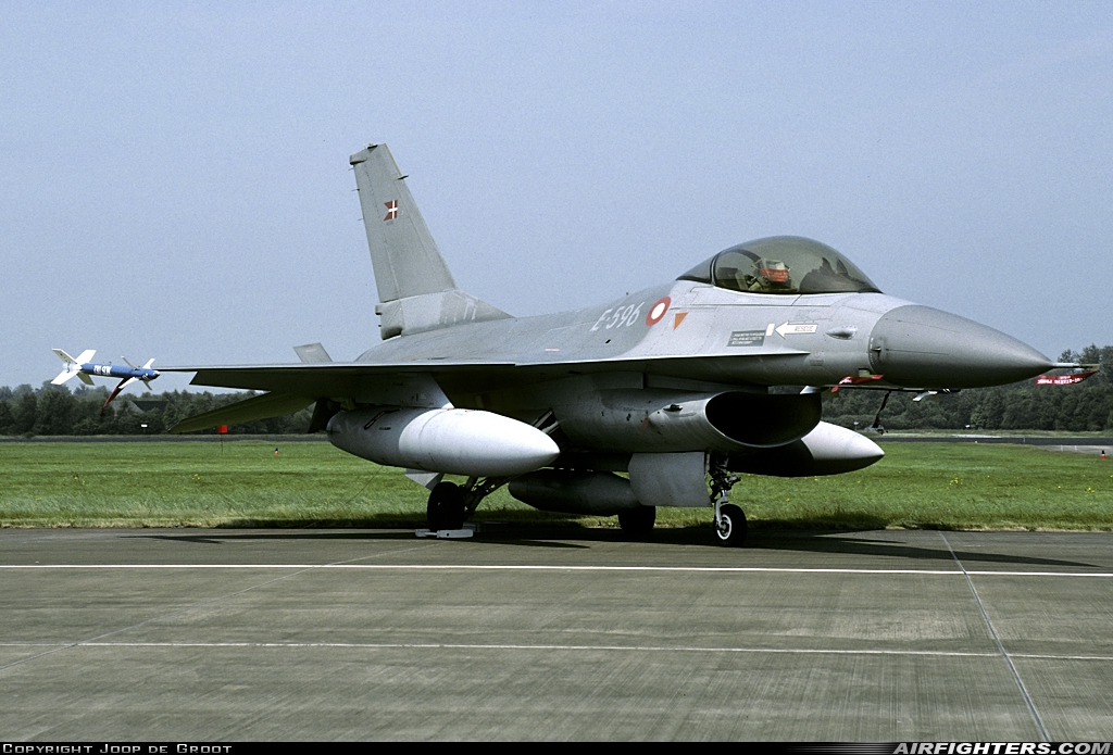 Denmark - Air Force General Dynamics F-16A Fighting Falcon E-596 at Uden - Volkel (UDE / EHVK), Netherlands