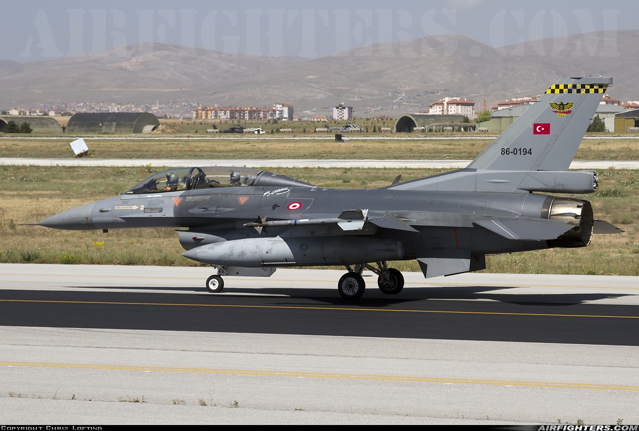 Türkiye - Air Force General Dynamics F-16D Fighting Falcon 86-0194 at Konya (KYA / LTAN), Türkiye
