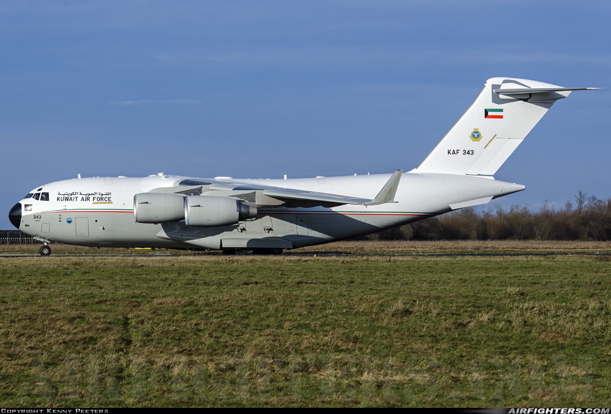 Kuwait - Air Force Boeing C-17A Globemaster III KAF343 at Maastricht / Aachen (- Beek / Zuid Limburg) (MST / EHBK), Netherlands
