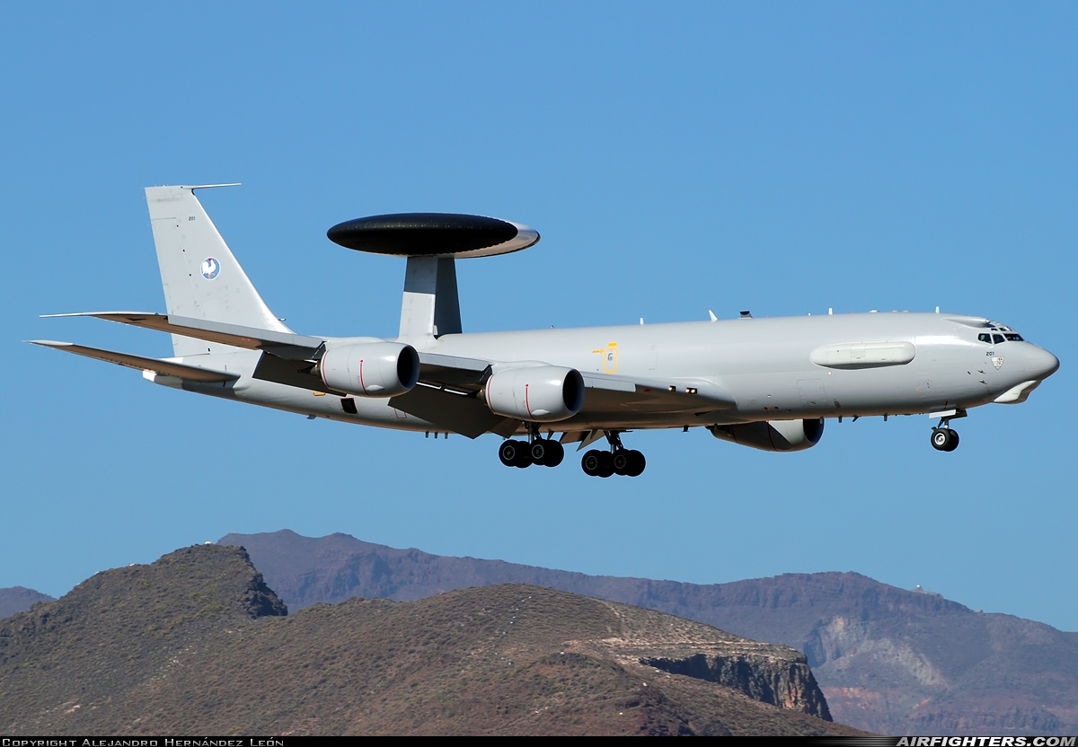 France - Air Force Boeing E-3F Sentry (707-300) 201 at Gran Canaria (- Las Palmas / Gando) (LPA / GCLP), Spain