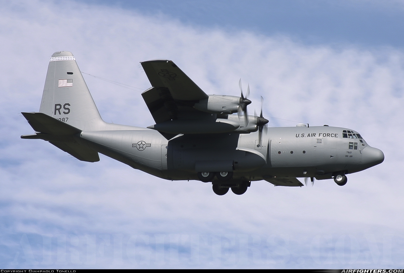 USA - Air Force Lockheed C-130E Hercules (L-382) 63-7887 at Aviano (- Pagliano e Gori) (AVB / LIPA), Italy